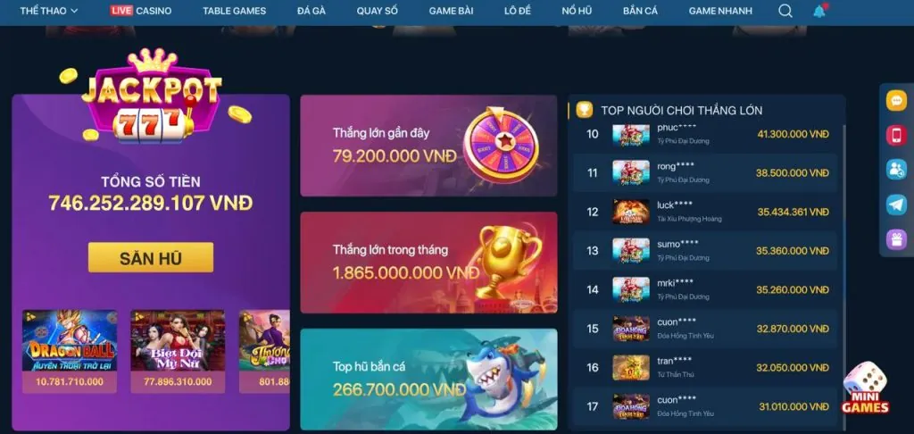 Đa dạng trò chơi cá cược tại 6789bet casino